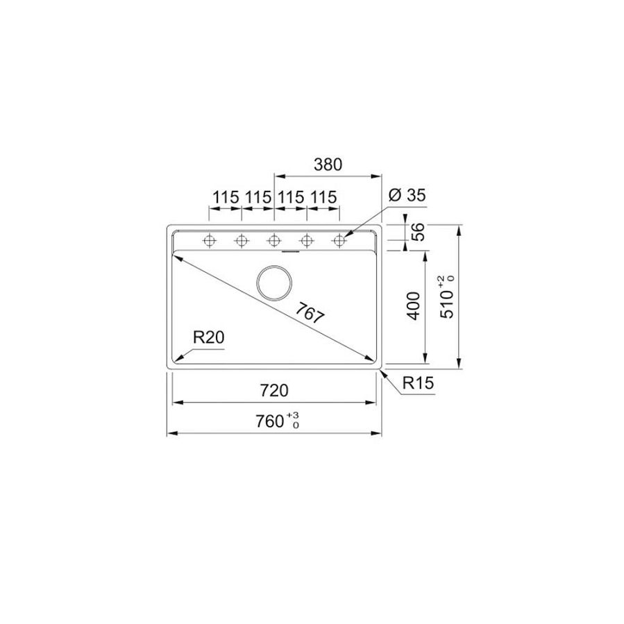 Sudoper Franke Maris 2.0 MRG 610-72 TL Black Collection
