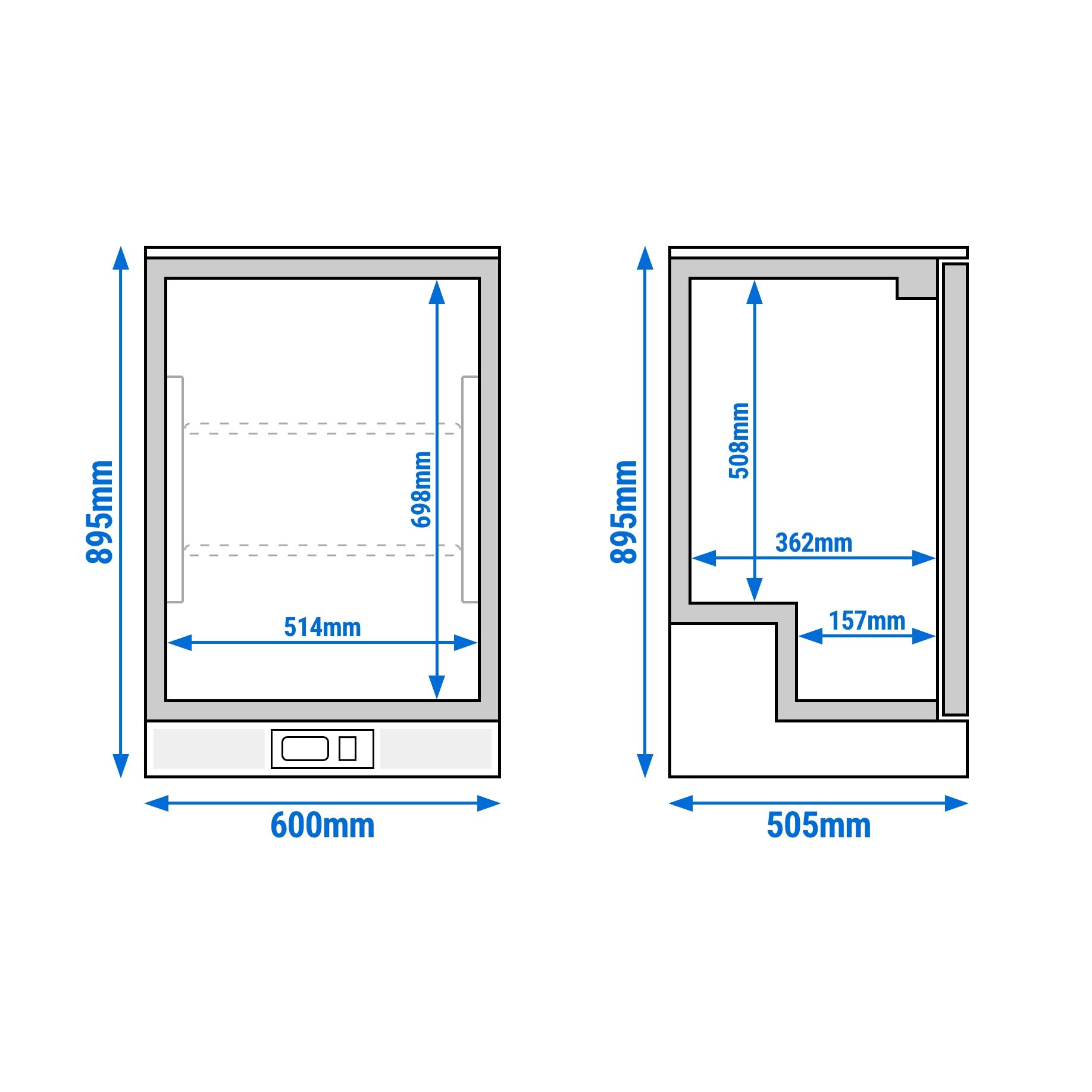 GGM Gastro BKG605EN INOX Barski hladnjak 130l