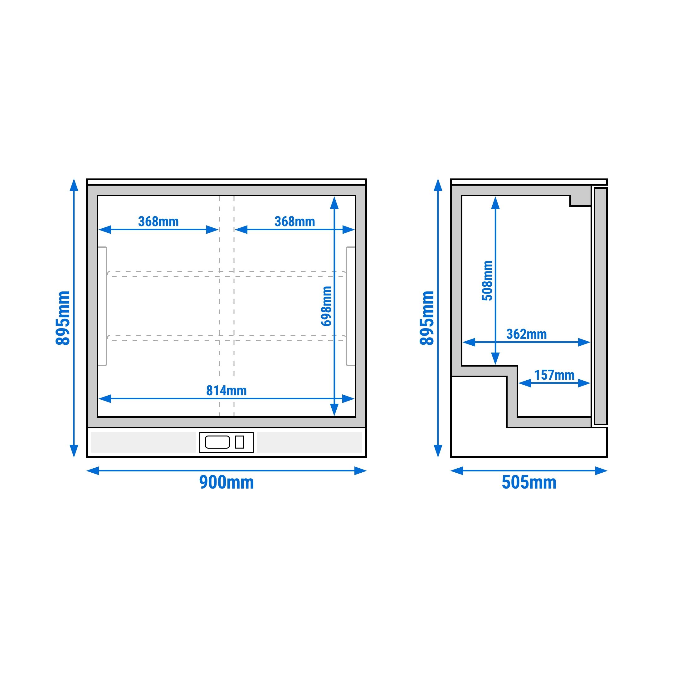 GGM Gastro BKG905E INOX Barski hladnjak 220l