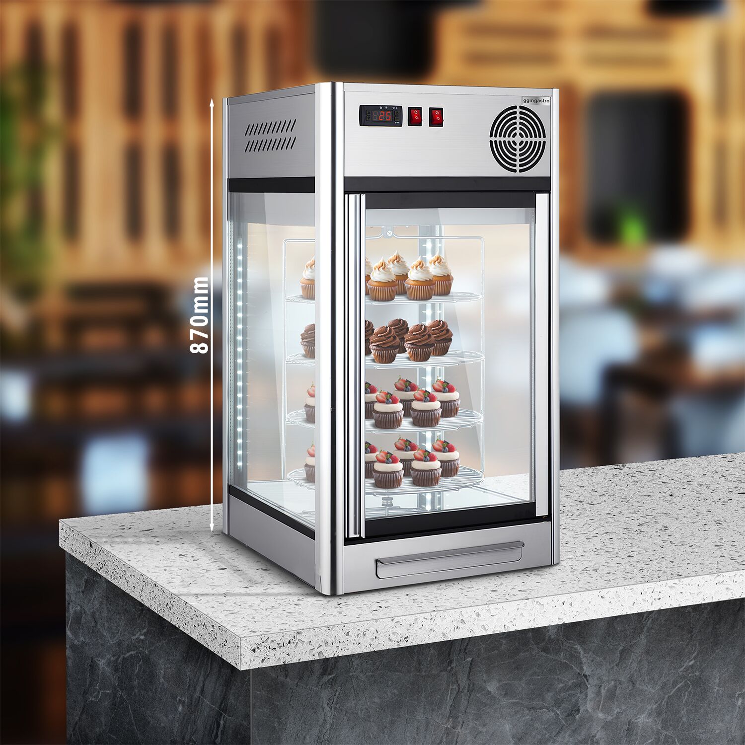 GGM Gastro PVNR108E Rashladna vitrina za kolače - rotirajuće police