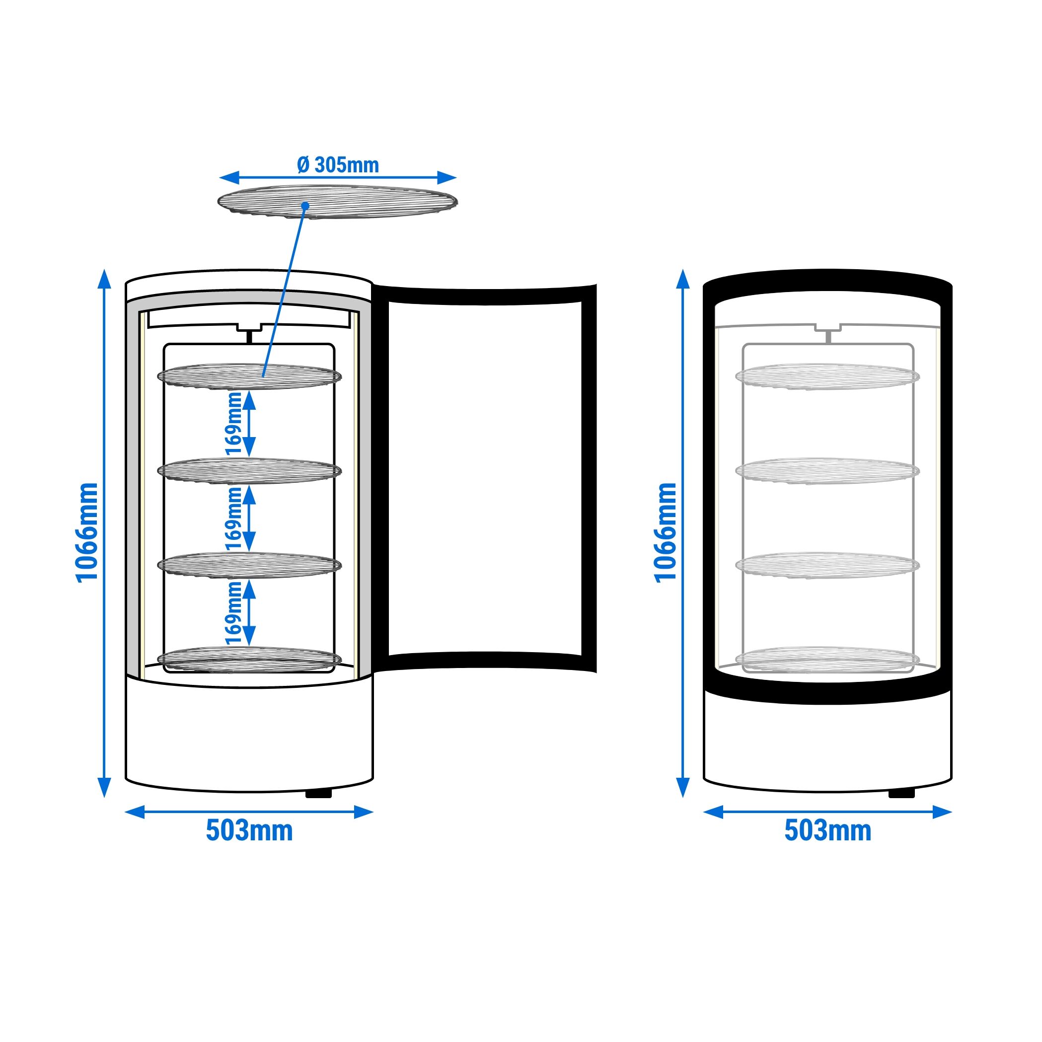 GGM Gastro PVNR72R Rashladna vitrina za kolače 68l