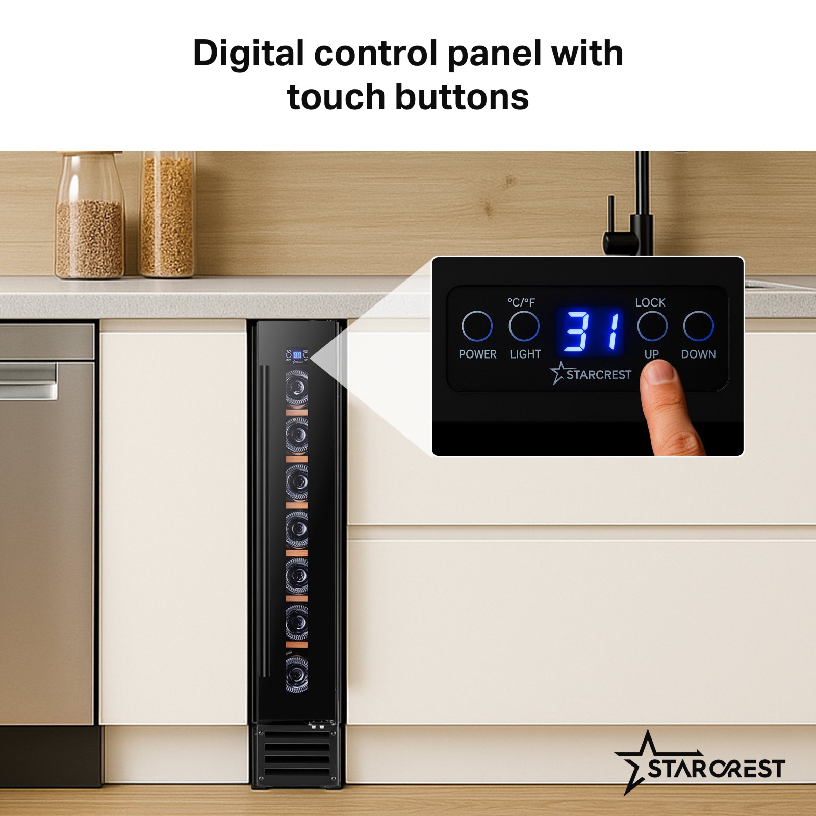 STARCREST SWN-1807 Podpultni ugradbeni hladnjak za vino